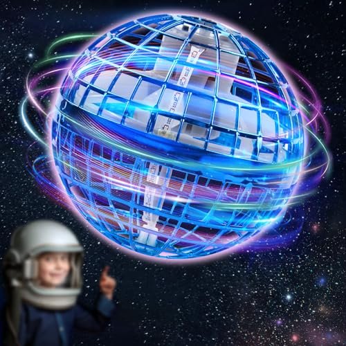 Galaxy RC Helicopter 2025 Pro Fly Boomerang Orb Ball with LED Lights Cool Mini Galactic Sphere Drone for Teens Boys Blue