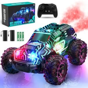 BLUEJAY 2.4GHz Banger Racing RC Car Offroad Monster Truck with LED Lights and Rechargeable Battery for Kids Ages 3 8