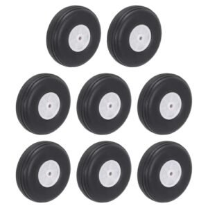 MECCANIXITY Retracts RC Airplane Wheels 2.2 x 0.79 x 0.1 Inch Black Pack of 8