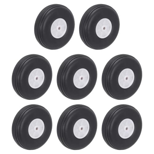 MECCANIXITY Retracts RC Airplane Wheels 2.2 x 0.79 x 0.1 Inch Black Pack of 8