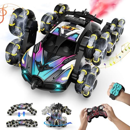 Best Off Road RC Truck Under 100 8WD Gesture Sensing Remote Control Stunt Car for Boys Ages 8 13