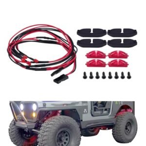 SCX10 III LED RC Wheel Loader Kit Rock Lights with Nylon Bracket for 1/10 Scale RC Crawler Upgrades Red