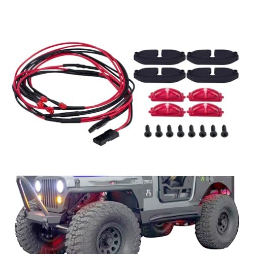 SCX10 III LED RC Wheel Loader Kit Rock Lights with Nylon Bracket for 1/10 Scale RC Crawler Upgrades Red