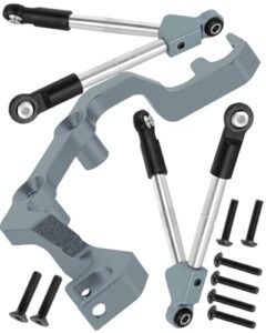 HopsupRC 7075 Aluminum C Hub Front Tie Rods Stabilizer Upgrade Parts for 1/10 Scale RC Trailer Parts Slash 4X4 4WD LCG Titanium