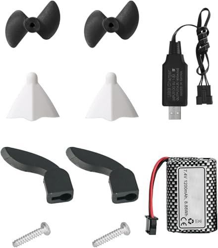 BEZGAR RC Wakeboard Boat Pavati Accessories Package for TX123 Including 7 4V 1200mAH Li ion Battery and Screw Propellers