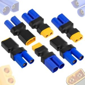 JUZUXI 6 Pcs XT60 to EC5 Male Female Connector Adapter for RC LiPo Battery Including R and RC Wires on Thermostat