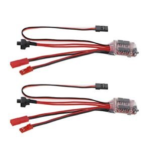 HXBER RC Car 30A ESC Brushed Forward Reverse Brake Dual Way ESC Motor Speed Controller for 130 180 260 Motor 1/16 1/18 1/24 Car Boat Tank 2 PCS