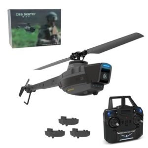 Auldey RC Helicopter Joponnydiy C128 2.4G 4CH Remote Control with Camera for Adults Indoor Outdoor RTF 3 Batteries