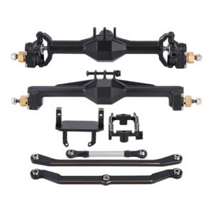 TRX4M 85cc RC Car Brass CNC Portal Axles Front Rear Complete Set with Lay Down Servo Mount for 1/18 Scale Crawler Upgrades