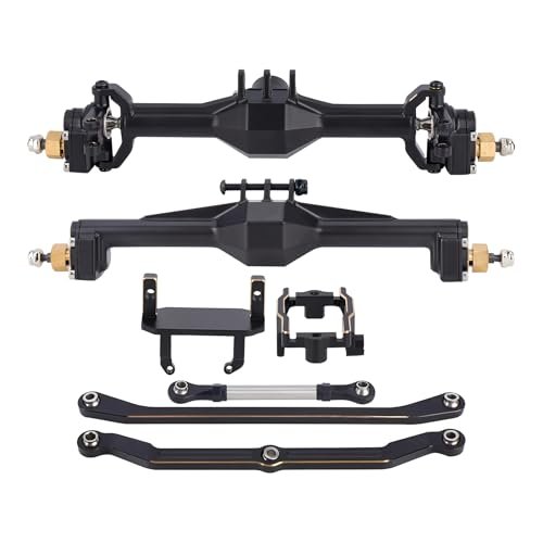 TRX4M 85cc RC Car Brass CNC Portal Axles Front Rear Complete Set with Lay Down Servo Mount for 1/18 Scale Crawler Upgrades