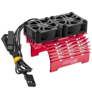 JUZUXI RC Dual 30mm Motor Cooling Fans with Metal Heatsink for Novak RC Brushless Motor 4068 4076 4082 4092 27000 RPM 1.18 L s Airflow