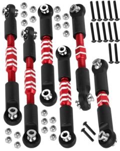 RCHuiWow FT012 RC Boat Upgrades Alloy Adjustable Turnbuckles Camber Links 6pcs Set Red