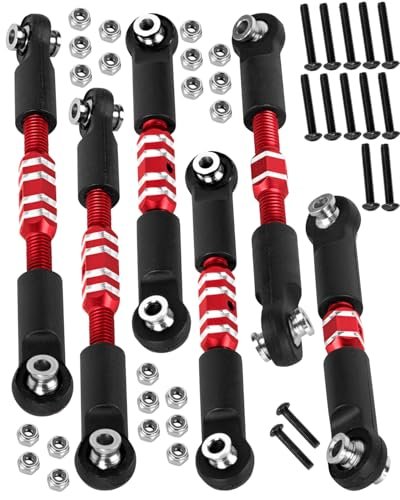 RCHuiWow FT012 RC Boat Upgrades Alloy Adjustable Turnbuckles Camber Links 6pcs Set Red