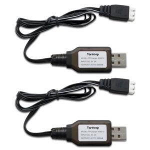Tosiicop 7.4V 3 Pin RC Car Battery Chargers XH 3P Plug 2Pack for Splat Ball Bubble Gun and Drone Charging Accessories