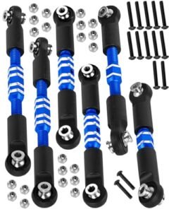 RCHuiWow Blue Thunder RC Fuel Alloy Adjustable Turnbuckles Camber Links for 1/10 Scale RC Cars 6pcs Navy Blue
