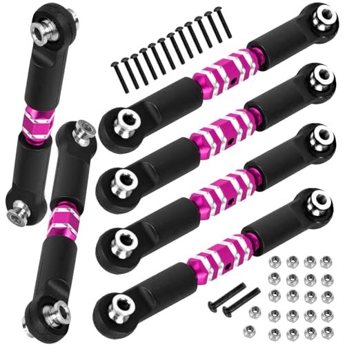 BRCatWPark 6pcs Aluminum Turnbuckles Camber Links Upgrade Set for 1/10 Granite 3S BLX Mega550 Senton Vorteks RC Truck Upgrades Pink
