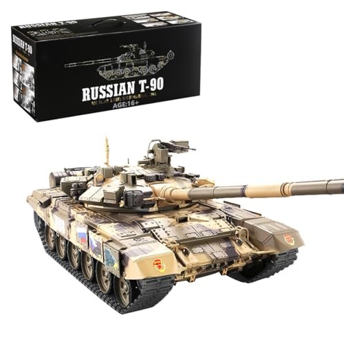 FunXylophy 1 16 2.4G Russian RC Bodies T90 Main Battle Tank with Sound Light and Infrared Battle Features Upgraded Version Yellow
