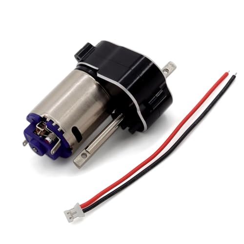 SYYPUE RC Gearbox Metal Transmission 370 Motor with Gear for MN82 LC79 MN78 Truck Crawler 1/12 Scale Vehicles Upgrade Parts Black