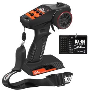 Hobby Fans 4CH 2.4G RC Transmitter and Receiver Set for Hobby RC Boat Car Crawler with Anti Jamming Technology