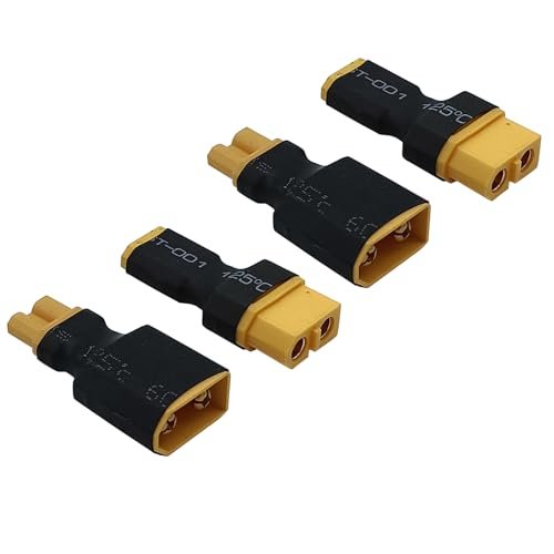 LINSYRC 2 Pairs XT30 to XT60 Plug RC Male Female Connector Adapter Compatible with Dewalt Battery RC Car and FPV Drone Lipo NiMH Battery Charger ESC
