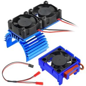 Lego RC Motor Set VXL 3s ESC Cooling Fan and Motor Cooling 2000RPM Dual Fan Set for Traxxas Slash 4x4 Stampede 4x4 Rustler 4x4 Hoss 4x4 Velineon VXL 3s Heat Sink Blue