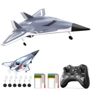 DEERC RC Plane 4 Channels Remote Control Airplane SR72 Twin Ducted Fans Aerobatic RC Jet with 2 Brushed Motors 3 Flight Modes 2 Lipo Batteries 2.4GHz RTF Glider Hobby Plane for Advance Player Adults at RC Plane Hobby Store
