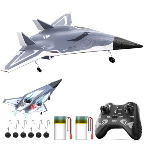 DEERC RC Plane 4 Channels Remote Control Airplane SR72 Twin Ducted Fans Aerobatic RC Jet with 2 Brushed Motors 3 Flight Modes 2 Lipo Batteries 2.4GHz RTF Glider Hobby Plane for Advance Player Adults at RC Plane Hobby Store