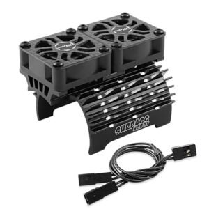 GLOBACT RC Motor Cooling Fans 30mm Dual Fan with Metal Cover for 1/8 Nitro RC Truck 4068 4274 Brushless Motor Heatsink