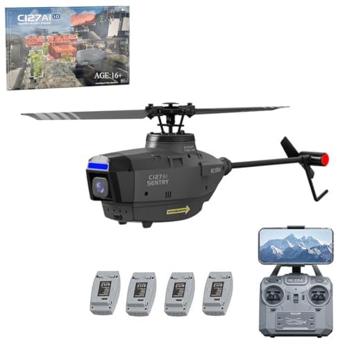 F06 EC135 RC Helicopter with 1080P HD Camera 2.4G 4CH Remote Control Brushless Motor for Adults Indoor Outdoor Ready to Fly Black