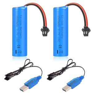 VICMILE 3.7V 1500mAh Li ion Battery High Capacity 15C High Discharge Rate for RC Drift Truck Build and Remote Control Cars