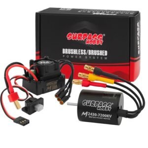 JUZUXI 2430 7200KV Brushless Motor 35A ESC Combo for 1/16 Brushless RC Truck Waterproof Surpass Hobby Sensorless Motor and Electric Speed Controller