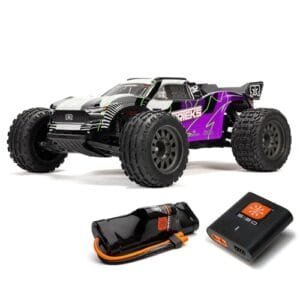 ARRMA 1/10 VORTEKS 2WD Stadium Truck RC RTR Purple ARA3205ST2 with Smart Battery Charger