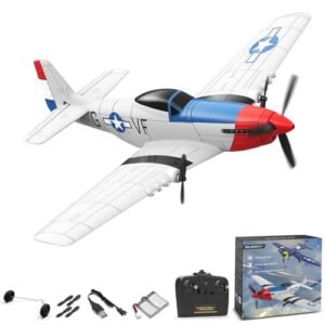FLYCOLOR RC Airplane FPV System Ready to Fly P51 WWII Style with Gyro Stabilization for Beginners
