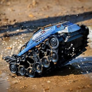 Ruko 1604 Amphibious Remote Control Tank, Shark Monster Waterproof Truck, 360° Rotating Car, Full Throttle, Water-Land All Terrain Vehicle Toys for Boys and Girls, Blue