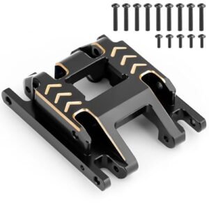 TRX4M 60g Brass Skid Plate Black Coating RC Tank Transmission Mount Gearbox Base for 1/18 RC Crawler Upgrade