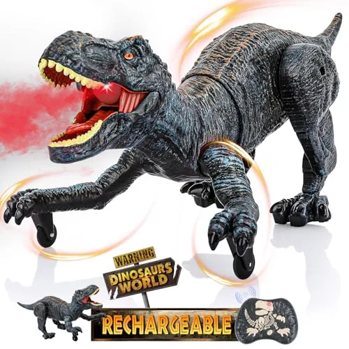 Hot Wheels Mega Wrex RC with Remote Control Electric Dinosaur Toy for Kids Ages 3 5 7 Lifelike Walking Roaring Sound and Light Effects