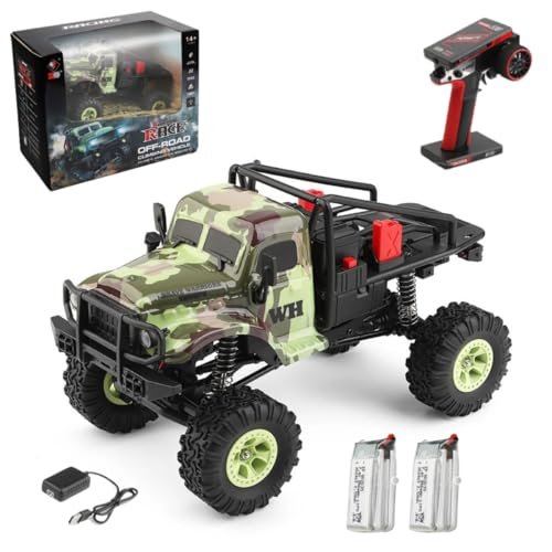 Speedywheels 184021 1/18 Scale Electric 4WD Dropped Truck RC Rock Crawler RTR with 2 Batteries and Real 2 Speed Transmission