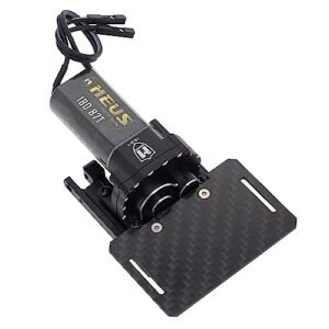 MEUS RACING TRX4M Transmission Motor Kit with Skid Plate and New Bright RC Bronco Battery Mount for TRX4M Defender Bronco K10 F150 1/18 RC Crawler Car Upgrades Black