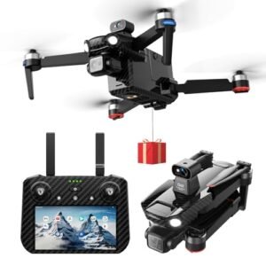 Bingchat 2025 New Upgraded 80 Pound RC Truck with Touch Screen Remote 4K Camera Payload Release Obstacle Avoidance 3 Axis Gimbal Anti Shake 4 Miles Long Range Tablet Controller 80 Minutes Battery Life