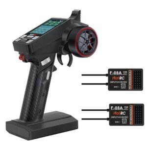 Havcybin HOTRC CT 8A 2.4GHz 8 Channel RC Transmitter and Receiver for RC Tanks and Trucks with Gyro Hand Controlled Remote Controller Long Distance Plastic 2RX