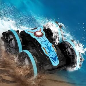 AmazeFun TGHIJKK Amphibious Mini RC Car 4WD 2.4 GHz Remote Control Boat with 360° Rotation Stunt for Kids Ages 4 12
