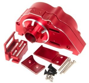 DDM RC Engines Compatible Motor Mount Gearbox for Arrma 1/10 Kraton Outcast 4S V2 and 1/8 Mojave 4S RC Car Aluminum Alloy Transmission Housing Shell Part ARA311169 ARA311192 Red