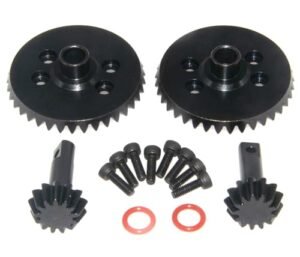 TNT RC Hobbies Diff Spiral Bevel Ring Gear for 1/10 Traxxas E Revo Summit RC Car Upgrade Steel Front Rear Differential Part 5379X 13 37T Black
