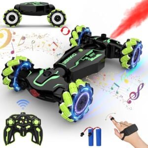 opllchan RC Jets Stunts Gesture Sensing Remote Control Car 2.4GHz 4WD Drift Stunt Vehicle with 360° Rotation Lights Music for Kids Ages 6 12