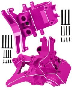 HopsupRC Aluminum Front Rear Upper Gearbox Covers Shock Tower Upgrades Part with RC Shock Springs Explained for 1/10 Big Rock Granite Senton 3S BLX 4WD 1/8 Typhon 3S BLX 4WD 4X4 ARAC4400 Pink