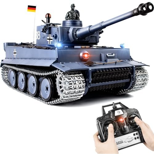 Supdex 1 16 Scale Heng Long RC Parts Metal Tiger I Army Toy with Smoke Sound and Lights Remote Control Tank