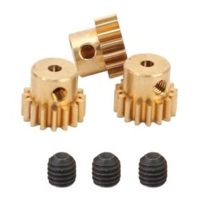 Zenoah RC Engines Compatible 16T M0.6 Copper RC Sprocket Motor Gear Pack of 3 for 1/12 1/16 RC Cars