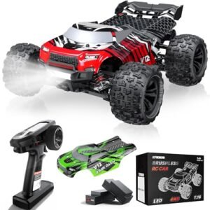 Lynxor RC Max 80cc Monster Truck 1 16 Scale Brushless Remote Control Car Electric 4WD High Speed RC Truck with Two 2S Lipo Batteries for Adults and Kids