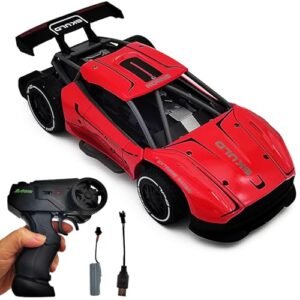 Tipmant Alloy 4CH RC Racing Car Toys Remote Control Vehicle with Young Living RC Essential Oils High Speed 10 15 km h 2 4GHz Range 160 ft Rechargeable Battery Scale 1 20 Kids Boys Birthday Gifts Red