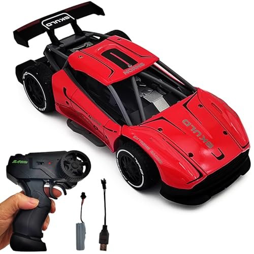 Tipmant Alloy 4CH RC Racing Car Toys Remote Control Vehicle with Young Living RC Essential Oils High Speed 10 15 km h 2 4GHz Range 160 ft Rechargeable Battery Scale 1 20 Kids Boys Birthday Gifts Red